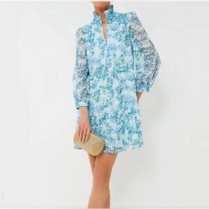 Tuckernuck Water’s Edge Hydrangea Organza Palmerston Blue Dress XL